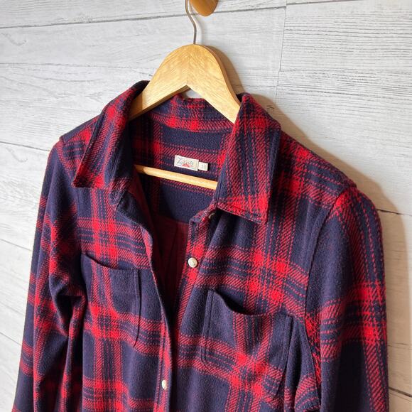 Faherty Shirt Womens Size Small Navy & Red Legend in Arlington Plaid Button Down - Picture 9 of 16